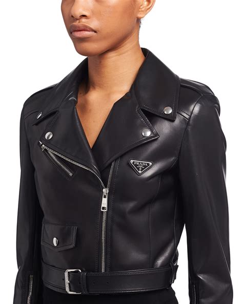 prada leather jacket women's